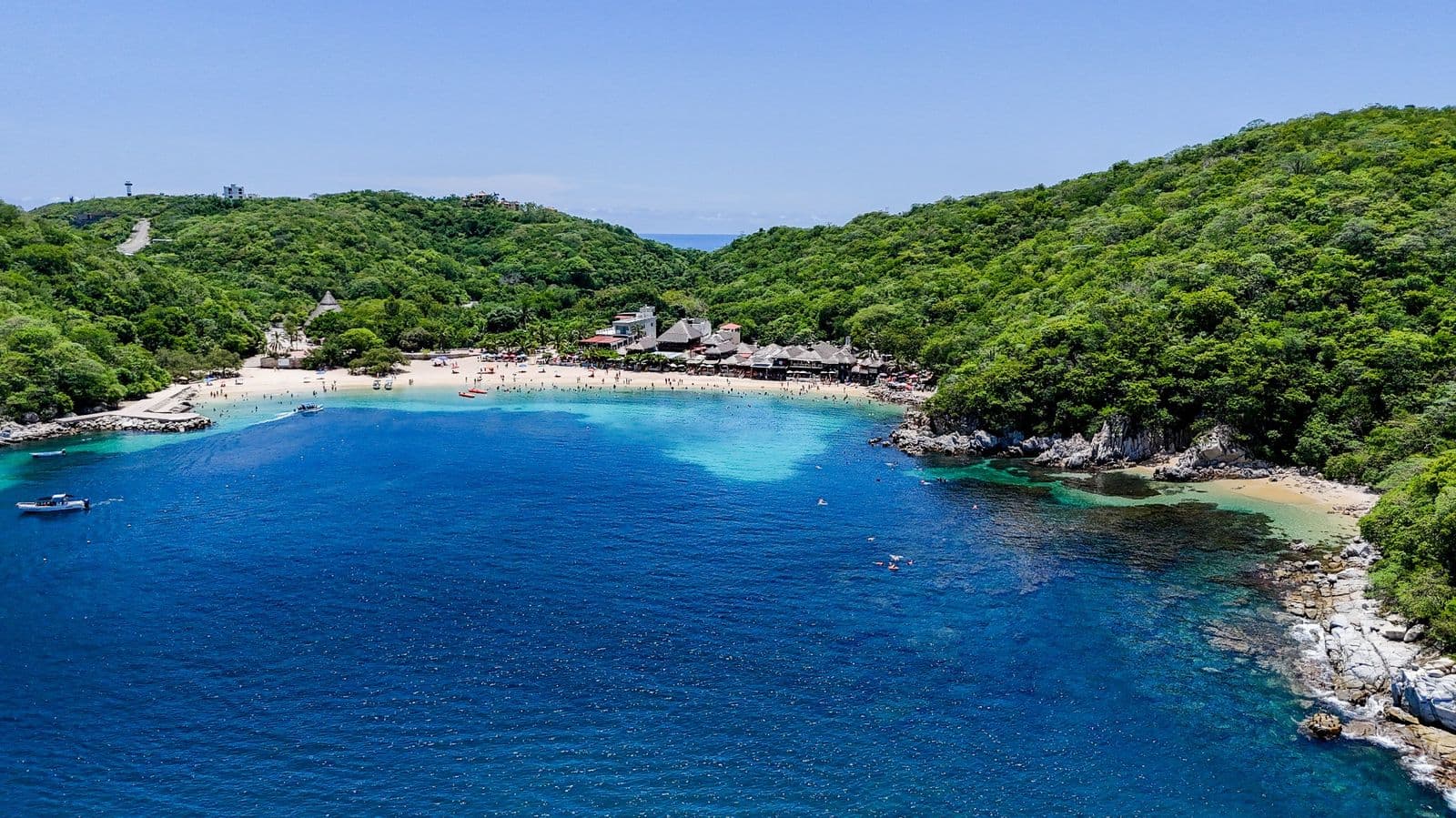 La Entrega Beach, Huatulco, from the air