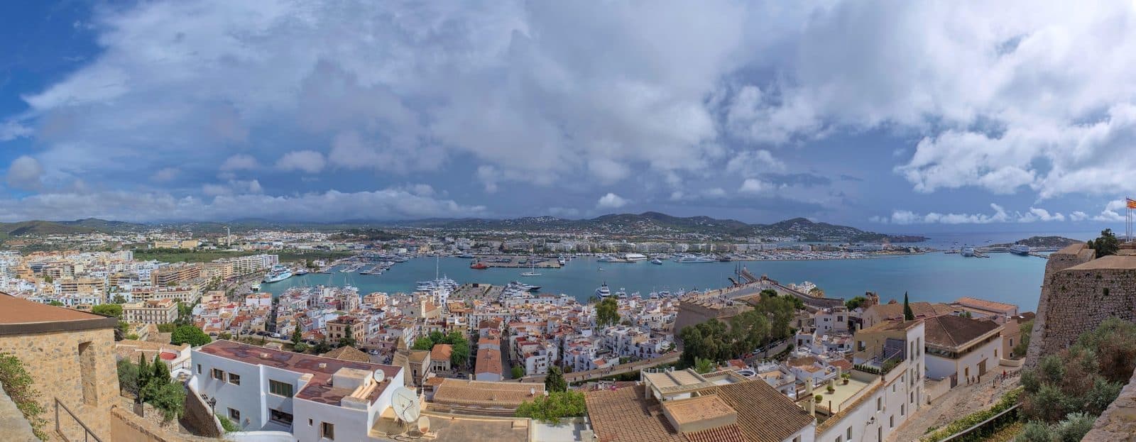 Ibiza Town and harbour from Mirador del Rei Jaume I