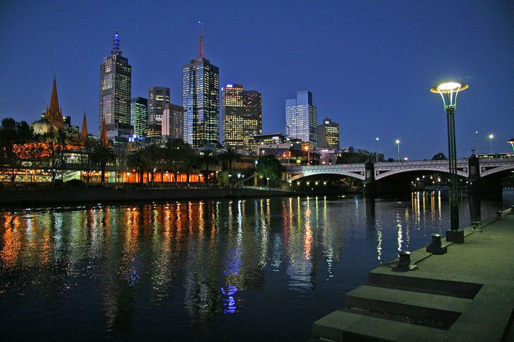 Melbourne skyline at night