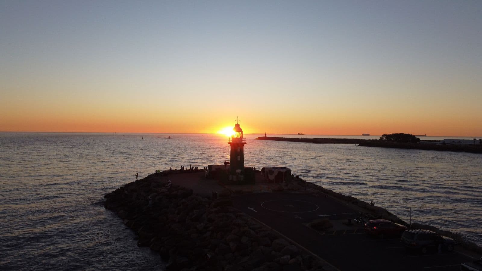 South Mole lighthouse at sunset, Fremantle