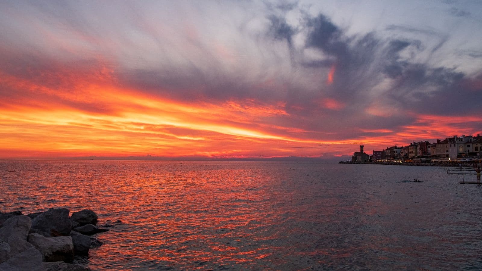 Sunset over Piran, Slovenia