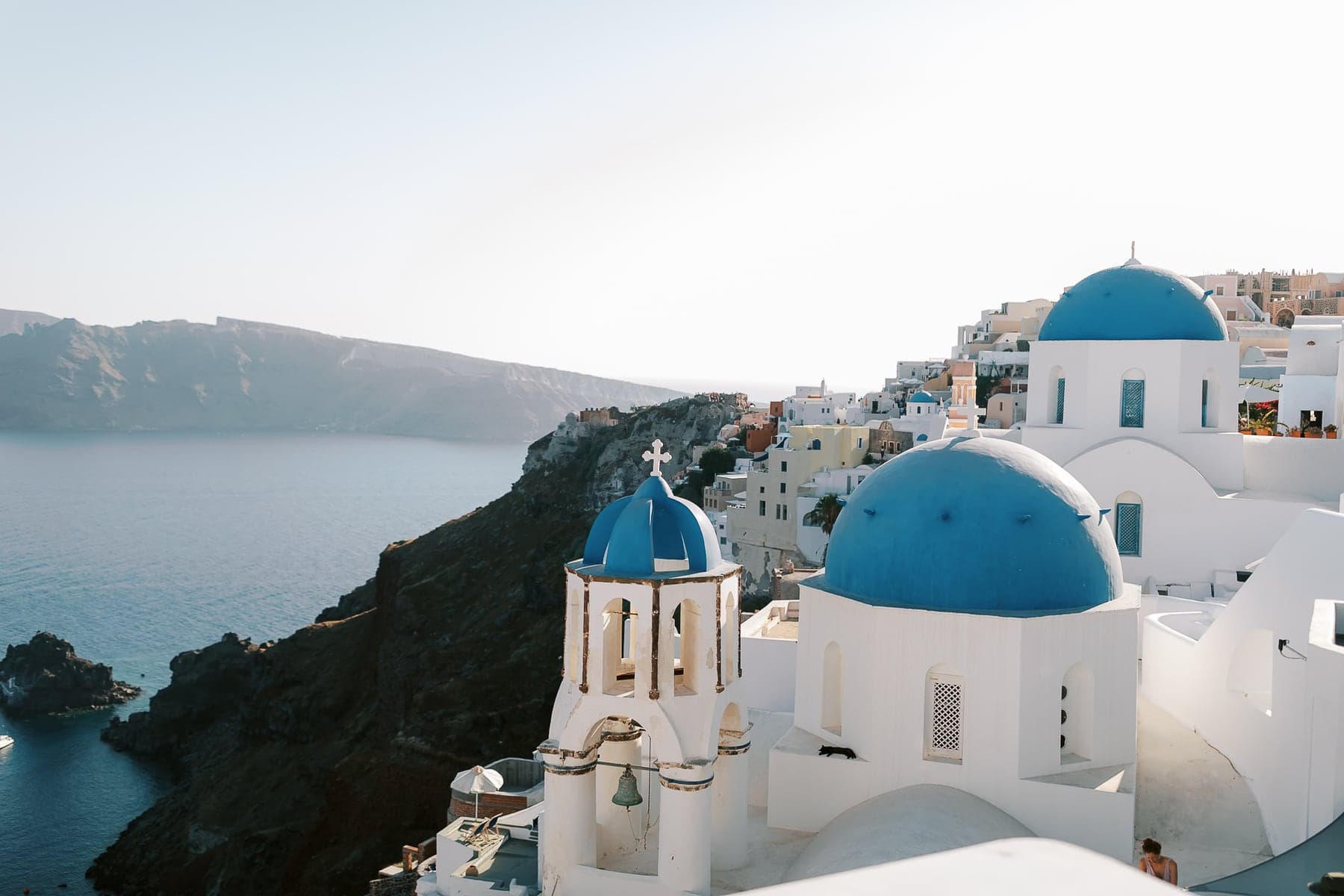 Oia on Santorini overlooking the Aegean Sea