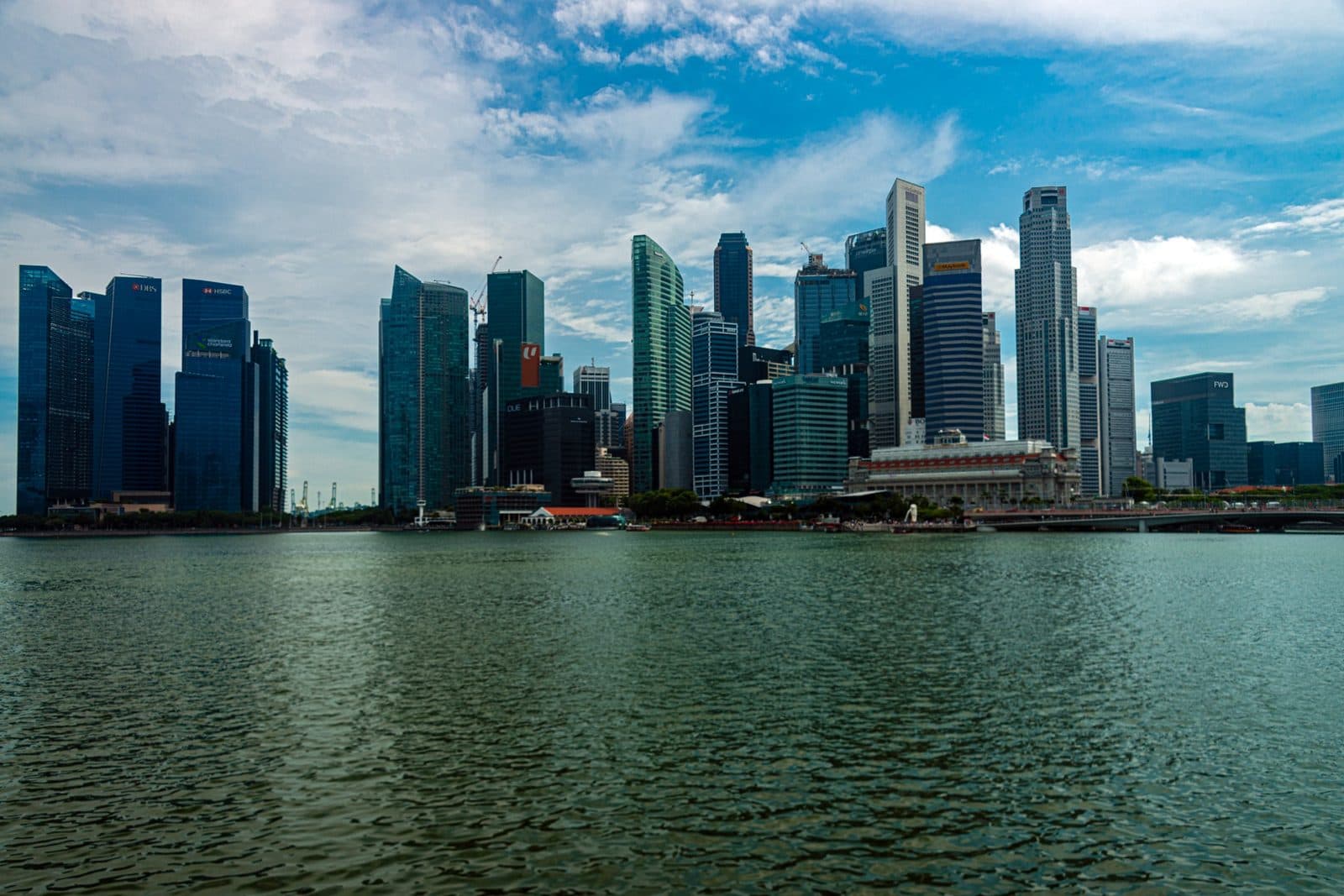 Singapore skyline across Marina Bay
