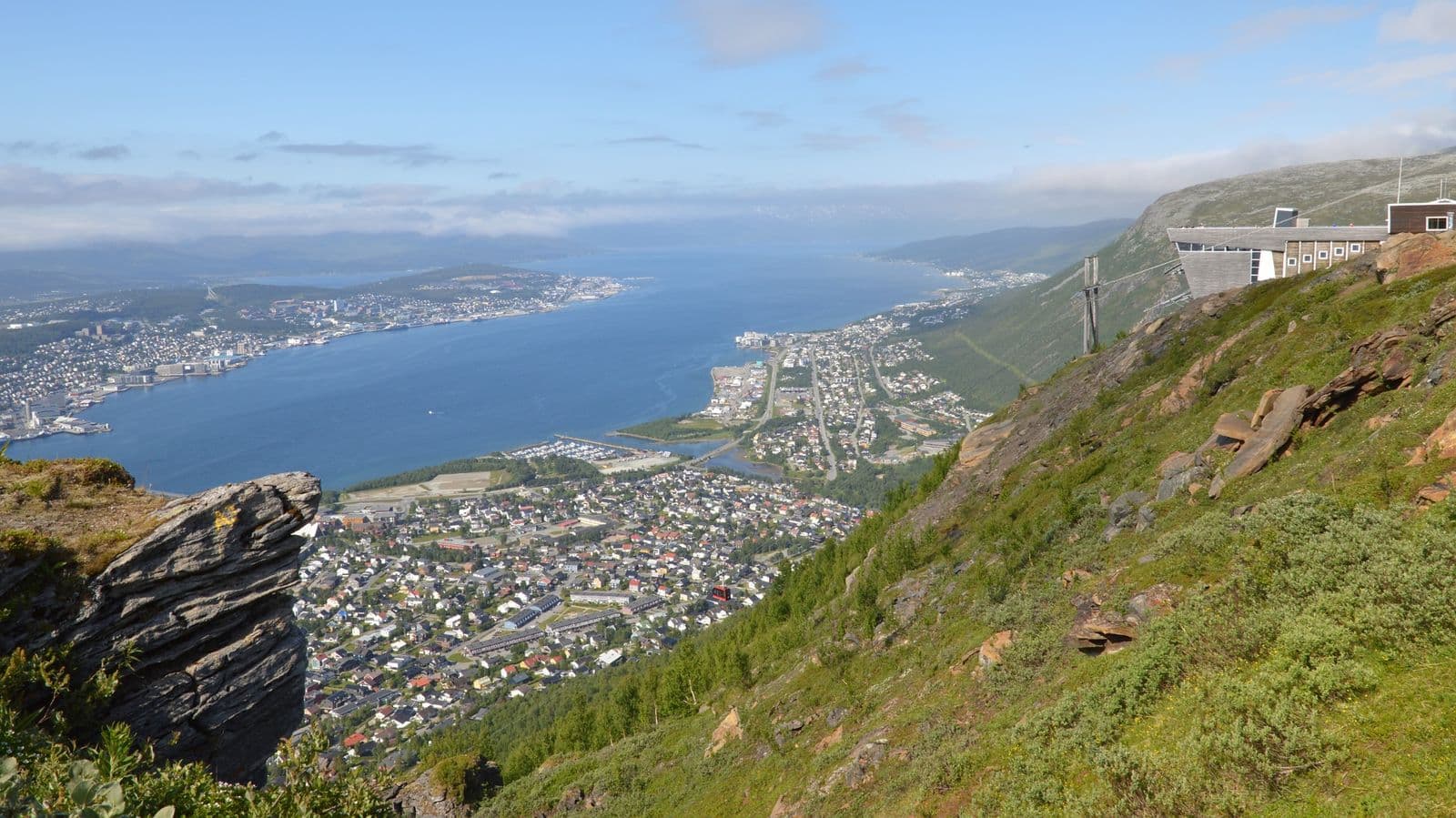 Tromsdalen and Tromsøysundet from Fjellheisen, Norway